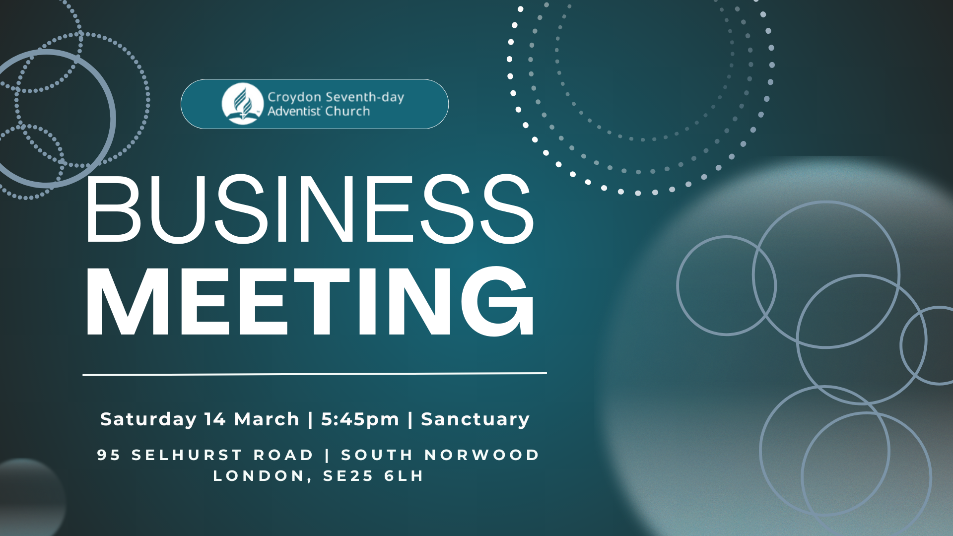 Croydon SDA church Business Meeting